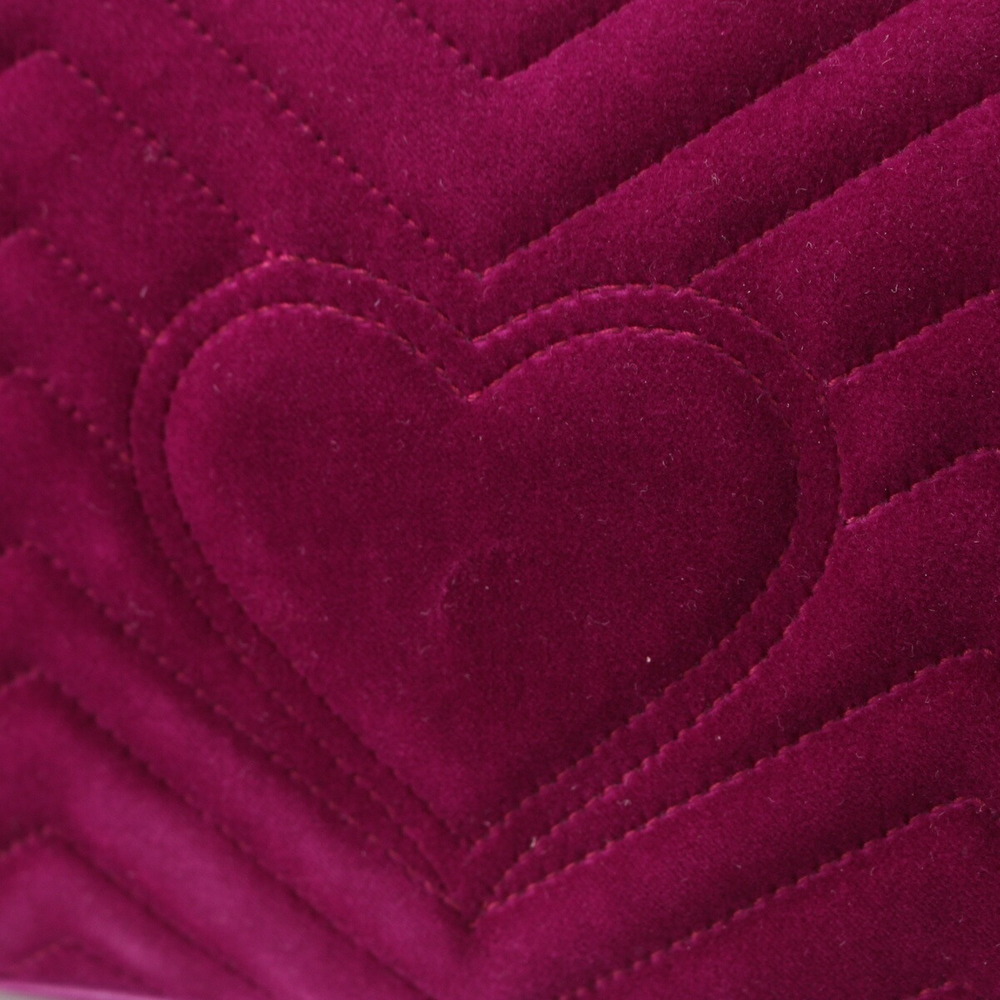 Gucci Velour Chain Pink GG Shoulder Bag Marmont - Picture 9 of 10